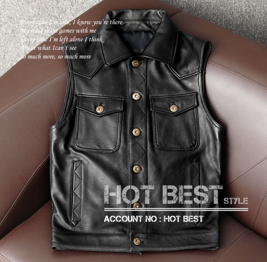 カウハイド 本革 ギフト メンズ レザーベスト ミニマムスタイル 皮ベスト ジレ レザージャケット クロム鞣し 牛革