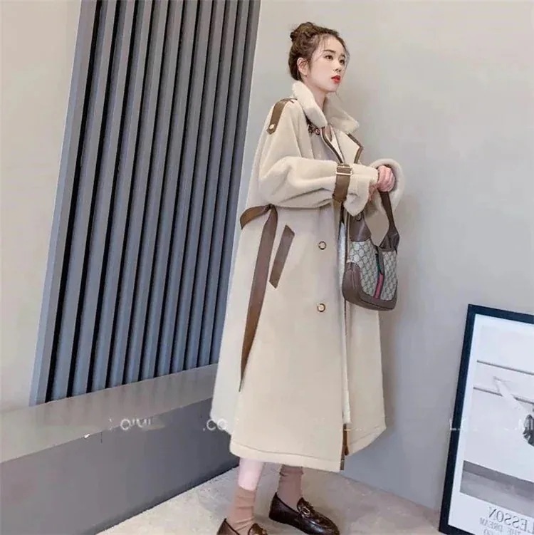 【2025年新商品登場】[高质量 ]新流行 早い者勝ち コート 子羊の毛 暖かい 厚手 イミテーションミンク 気質 快適である スリム新流行EC2728