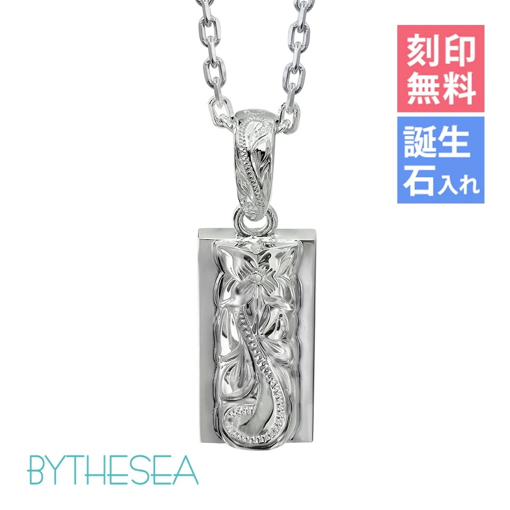 ハワイアンジュエリー ネックレス ハワイアンジュエリー シルバー ネックレス 刻印無料 誕生石入れ可 ダブルプレート シルバー925 メンズ レディース クリスマス CG-SP310