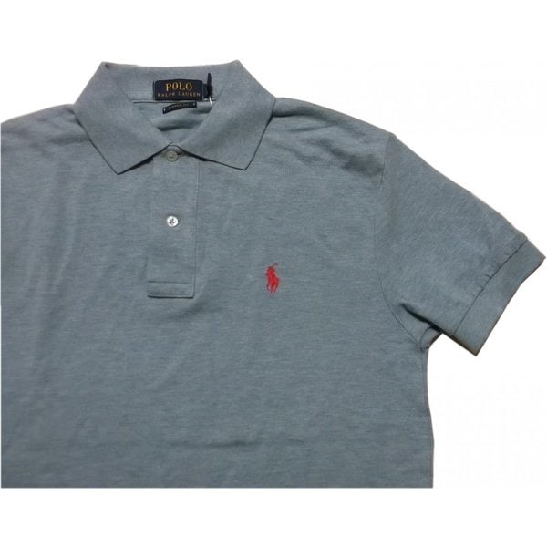 半袖 ワンポイント 鹿の子 ポロシャツ ブルー PR2-102