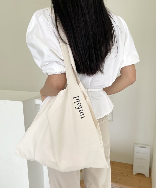 UNFOLD ロゴ ショルダーバッグ (ivory)