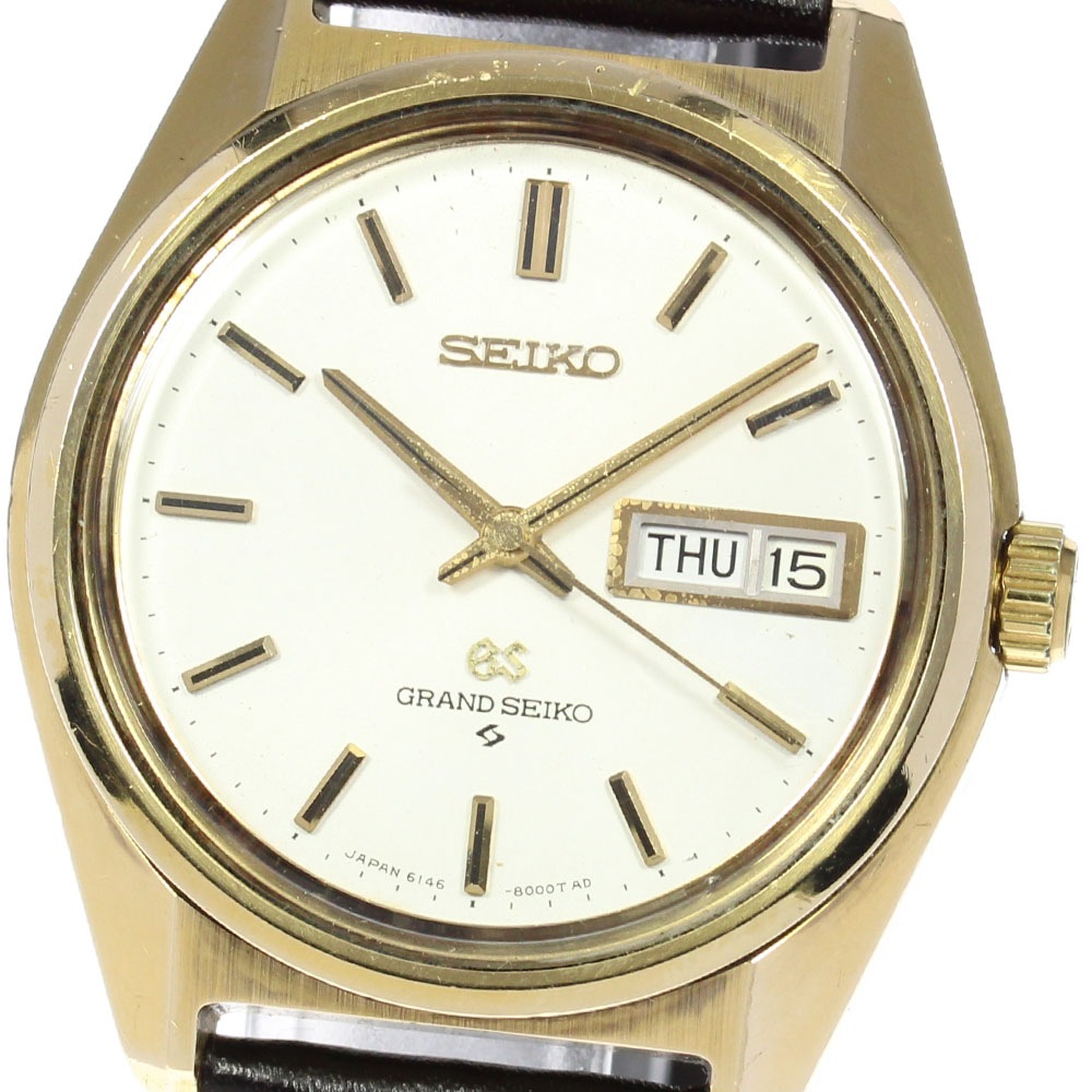 セイコー SEIKO 6146-8000 グランドセイコー ハイビート デイデイト 自動巻き メンズ _798513【中古】
