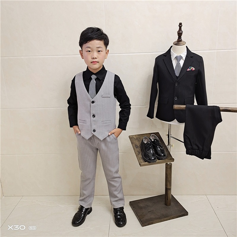 キッズ5点セット春秋冬男の子加厚保温結婚式の花童服