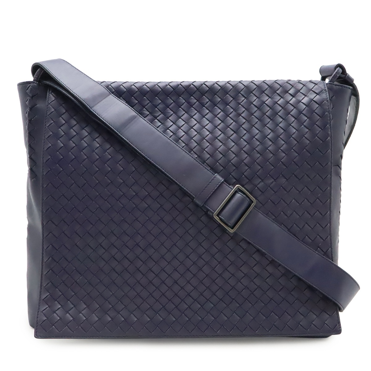 イントレチャート メッセンジャーバッグ ショルダーバッグ レザー ダークパープル 22106