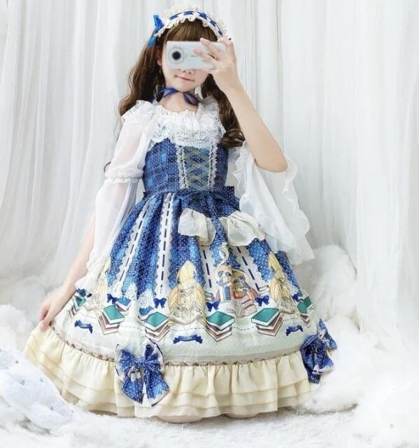 ロリータワンピースキャミソールドレス＋シャツ＋パニエ二次元コスプレウェア舞台演出服撮影衣
