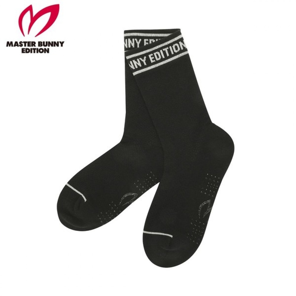 (Master Bunny) レディースノンスリップファイルティッシュレタリングミッドカーフソックス