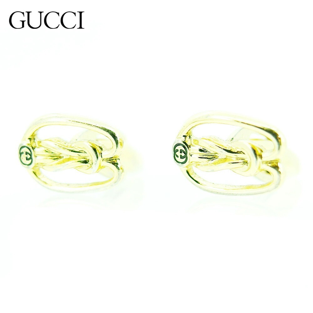 カフス カフリンクス ダブルG スウィヴル式 ゴールド ブラック 中古