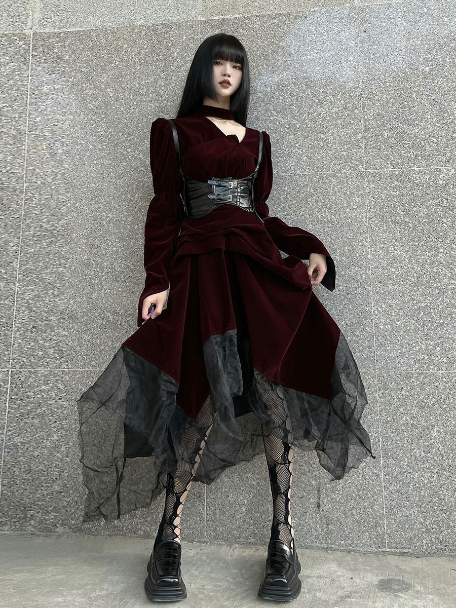 ハロウィンコスチュームをドレスアップ ハロウィン ゴーストガール レディースドレス ゴシックスタイル コスプレ サブ ディアブロ フレンチヴィンテージドレス ハロウィ コスプレ ハロウィ