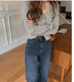 トップス カーディガン ベスト 長袖 Vネック 襟なし 前開き ボタン リブニット かわいい 大人可愛い きれいめ カジュアル おしゃれ かっこいい ラフ マニッシュ ガーリー 学生風 ナチュラル 無