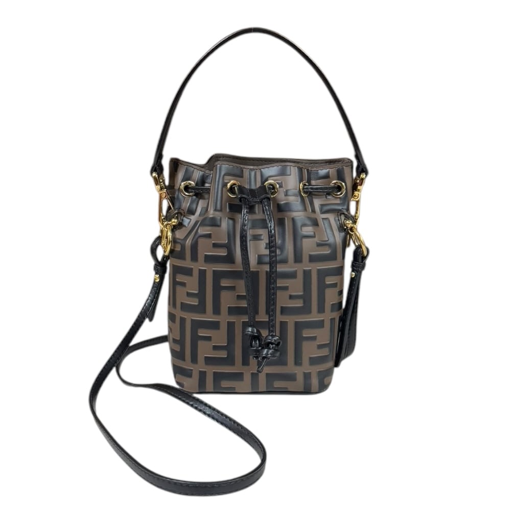 フェンディ モントレゾールミニ ショルダーバッグ レザー 8BS101 ブラウン FENDI 中古 美品