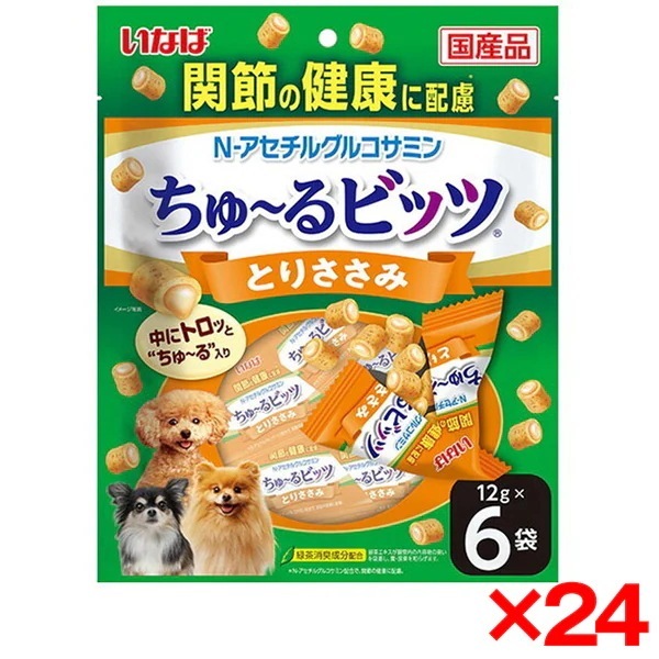 24個セット ちゅ～るビッツ 関節の健康に配慮 とりささみ 12g×6袋