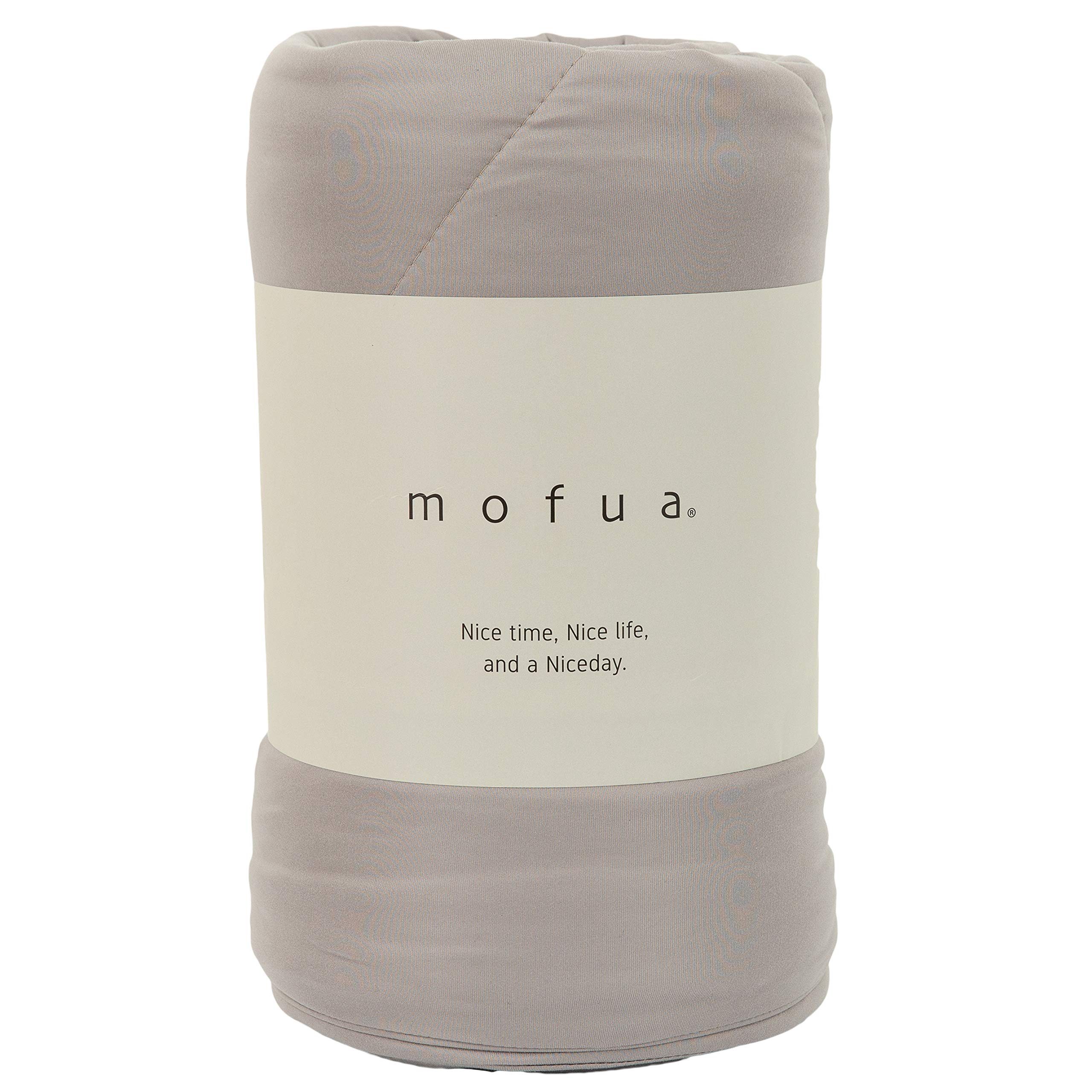 AQUA(アクア) mofua(モフア) 掛け布団 肌掛け キルトケット グレージュ セミダブル ふんわり 雲に包まれる やわらか 極細 ニット生地 ソフトタッチ 洗える 312002N8