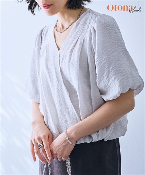 シャツブラウス カシュクールバルーンブラウス OtonaSMILE