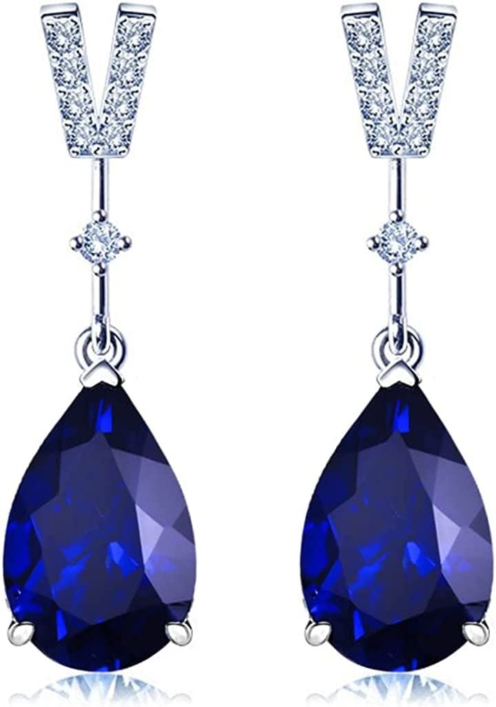 誕生石レディース ピアス 金属アレルギー対応 シルバー925( 9月 誕生石 合成サファイア)