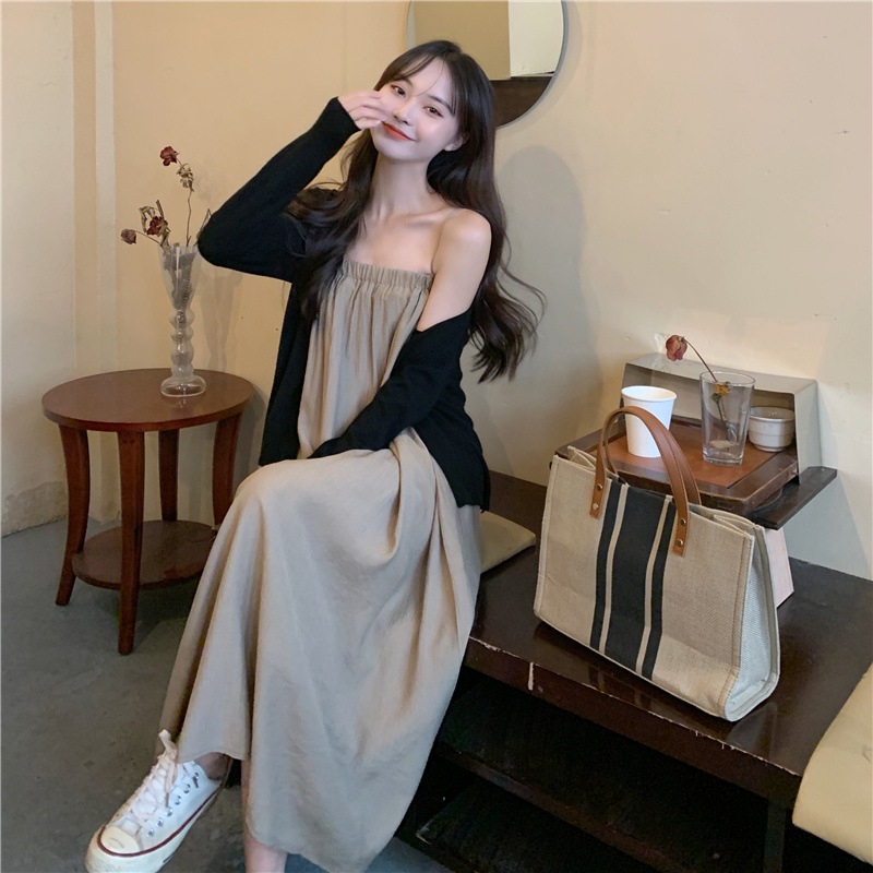 ワンピース 10 Off レディース きれいめ ニットのカーディガン 春夏 肩出し マキシワンピース および