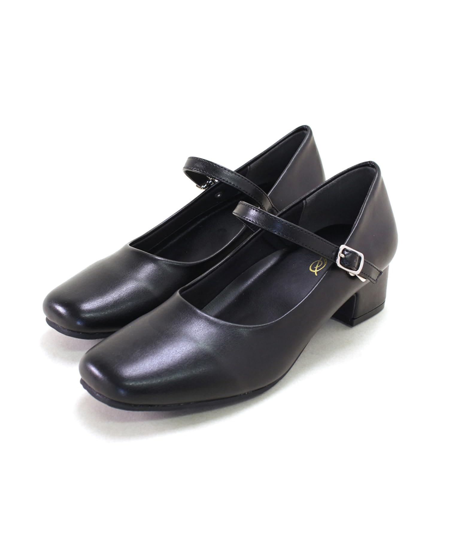 [セスト] 幅広 リクルート スクエアトゥ ローヒール パンプス レディース 24.5cm ブラック smpz23-116BLK-245