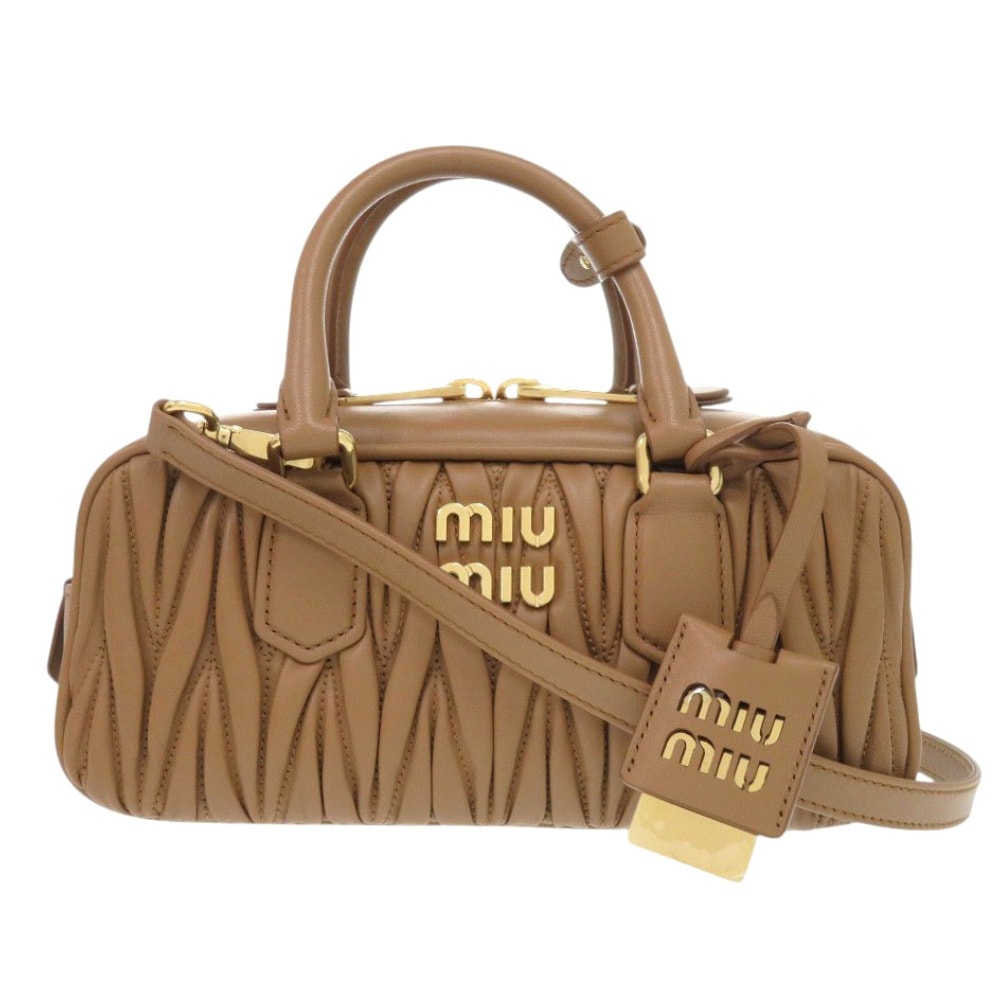 未使用品 アルカディ マテラッセ 5BB142 ハンドバッグ レザー キャメル 0098【中古】 レディース