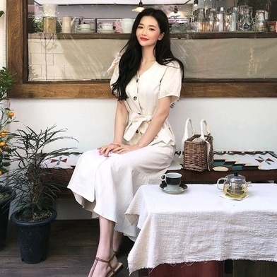 ワンピース 袖あり 半袖 5分袖 五分袖 Vネック かわいい 大人可愛い きれいめ シンプル カジュアル 大人 上品 おしゃれ お洒落 かっこいい レトロ 大人可愛い 大人女子 こなれ感 夏 10代