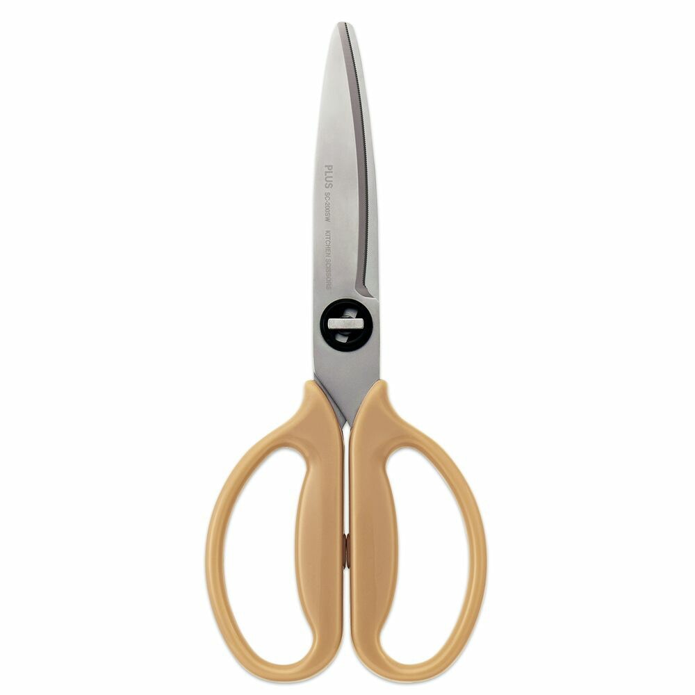 （まとめ買い）キッチンバサミ フィットカットカーブ 料理はさみ アウトドアパッケージ サンドベージュ SC-200SW-O [x3]