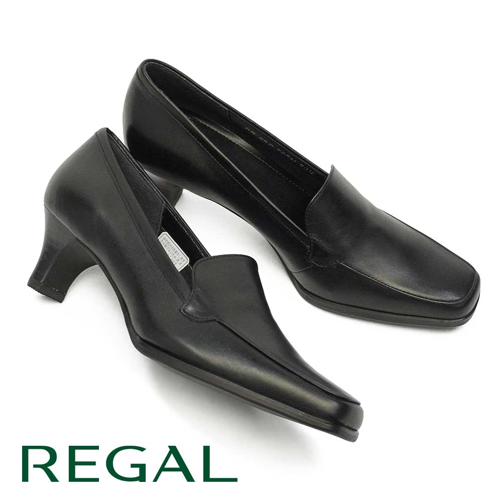 F05M モカパンプス 黒 5cmヒール 靴 本革 フォーマル 式典用 リクルート 通勤 日本製 レディース
