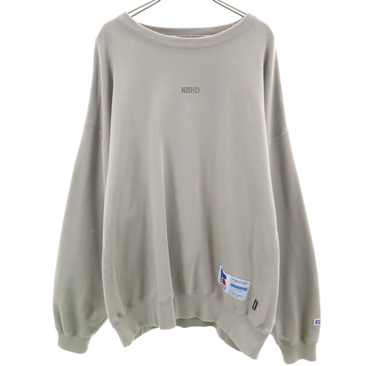 リバースウィーブ仕様 長袖 トレーナー L ベージュ ×RUSSSELL ATHLETIC メンズ 古着