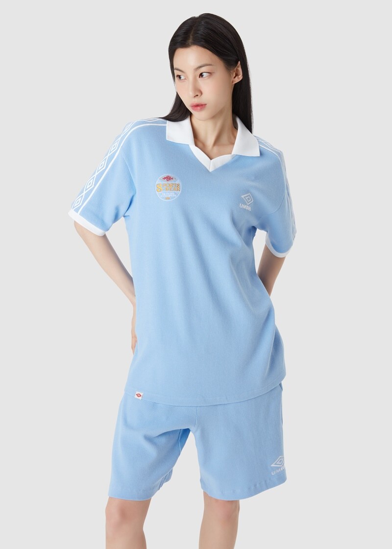 [엄브로] HBLOG ワッフルジー 半袖 ゲーム シャツ ( Violet blue )