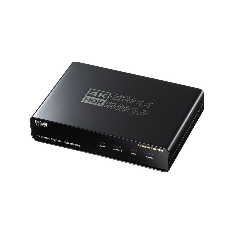 4K/60Hz HDR対応HDMI分配器 2分配 VGA-HDRSP2