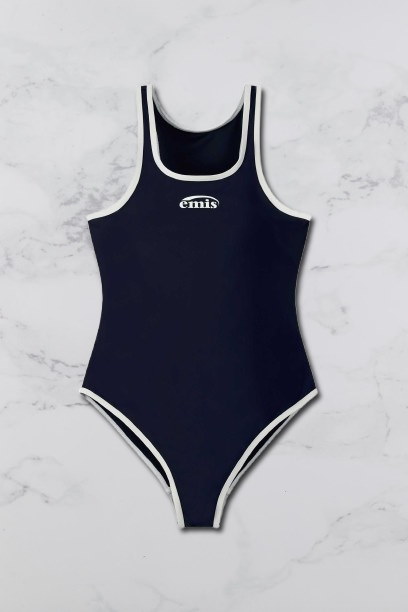 ワンピース水着 [EMIS] 25HS RACER BACK SWIMSUIT Qoo10 EMIS RACER BACK ロゴ ワンピース水