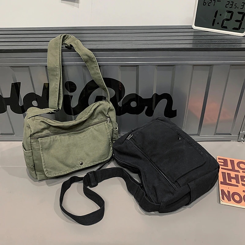 【超お得1つ買うと10個もらえる】メガ割ショルダーバッグ 香港スタイル クロスボディバッグ レディース キャンバスバッグ 大容量 カジュアルショルダーバッグ