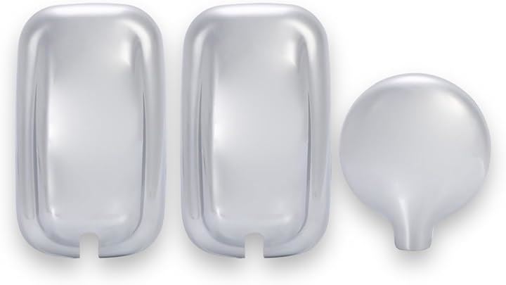 三菱ふそう 用 ブルーテック キャンター ジェネレーションキャンター ミラーカバー 3点 セット 144Φ メッキ 平成22年11月～ アンダ ーミラー 付き 汎用(メッキシルバー)