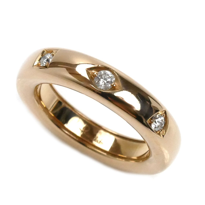 Pomellato ポメラート K18PG ピンクゴールド イコニカ 3Pダイヤ エキストラスリム リング・指輪 PAC4005_O7000_DB000 ダイヤモンド 11号 51 5.6g レディー