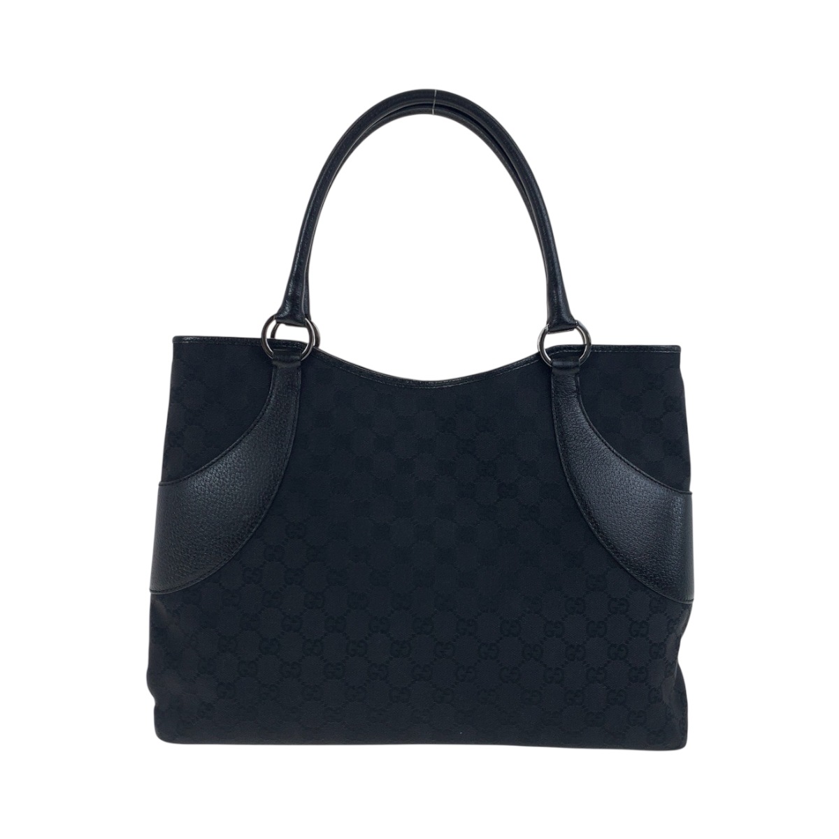 美品 ブラック 黒 シルバー金具 GGキャンバス 113016 トートバッグ ショルダーバッグ レディース 503804