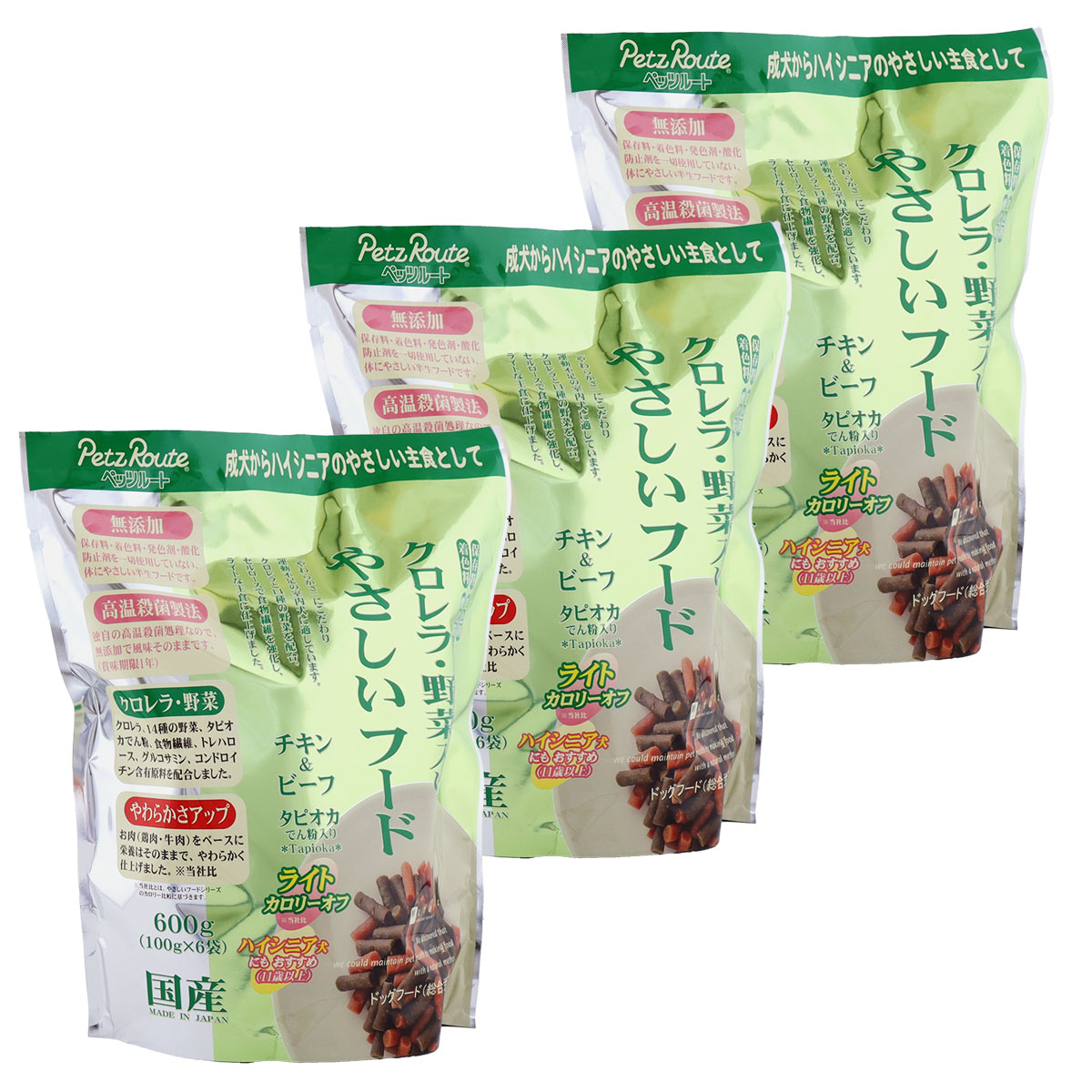 クロレラ野菜入り やさしいフード ライト 600g×3袋 5,096円