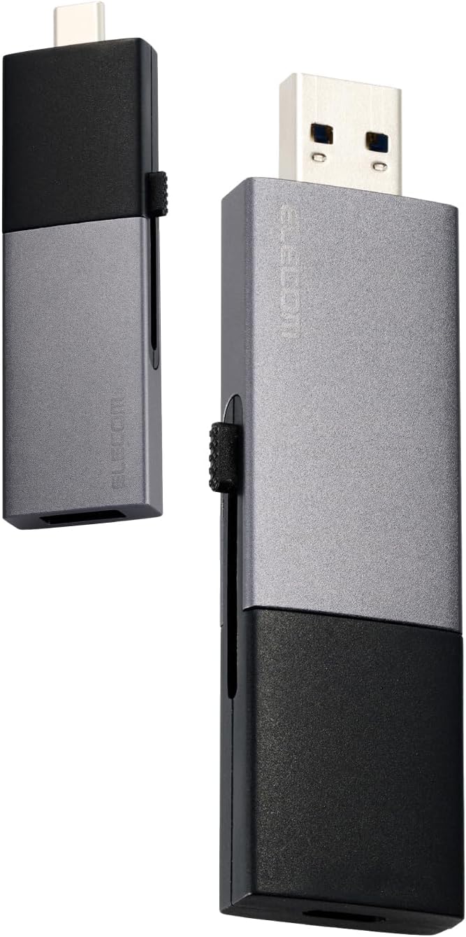 外付けSSD 1TB USB3.2 (Gen2) 対応 スライド式 タイプC タイプA スライド切り替え ブラック ESD-EWC1000GBK