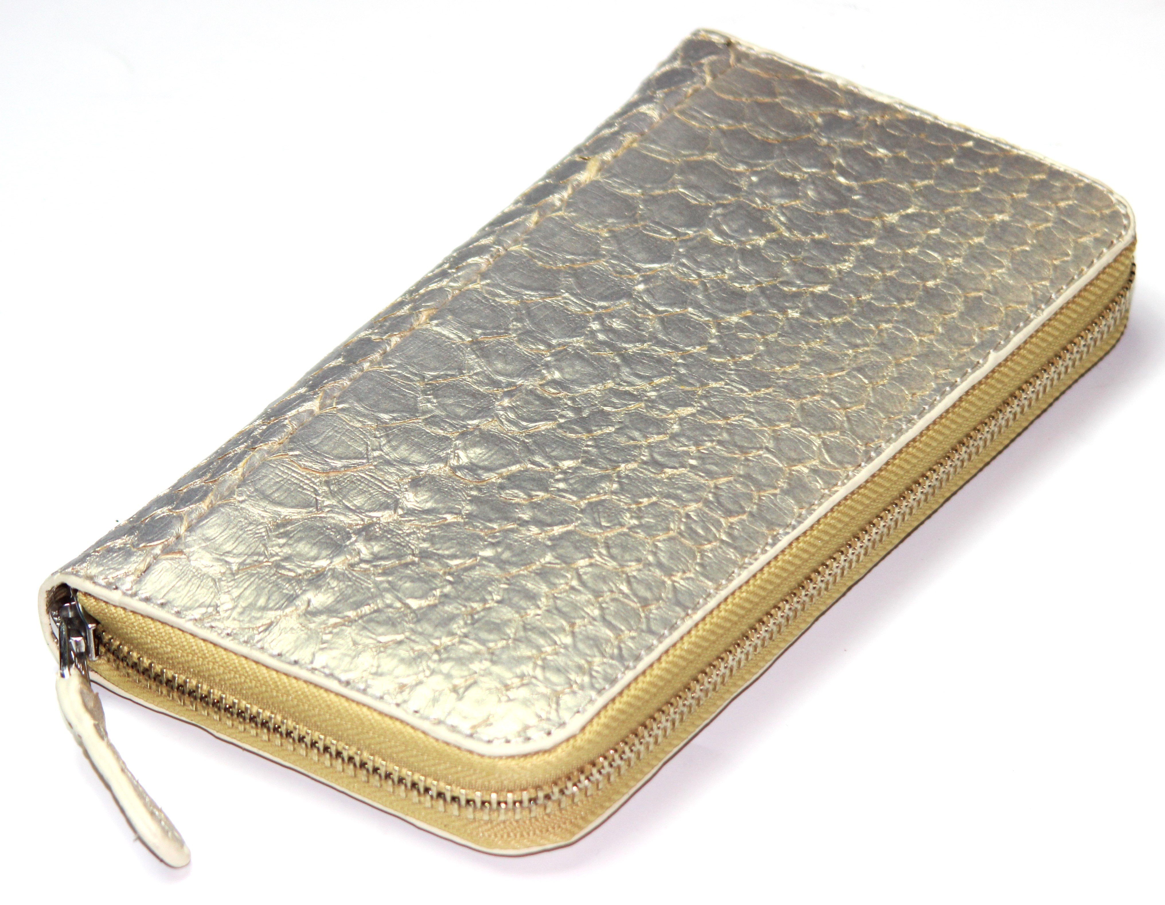 【新規OPEN】【期間限定セール】【激安】【新品未使用】本パイソン　大判ウロコ　シャンパンゴールドver　シンプルラウンドロングウォレット　1671P　SG