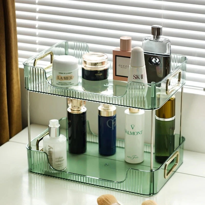 軽贅沢化粧品収納ボックススキンケア用品化粧台口赤香水置物棚デスクアクリル収納棚