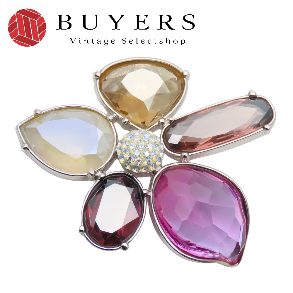 中古 ペンダントトップ フラワーモチーフ クリスタル ラインストーン メタル マルチカラー シルバー アクセサリー レディース 女性 6,512円