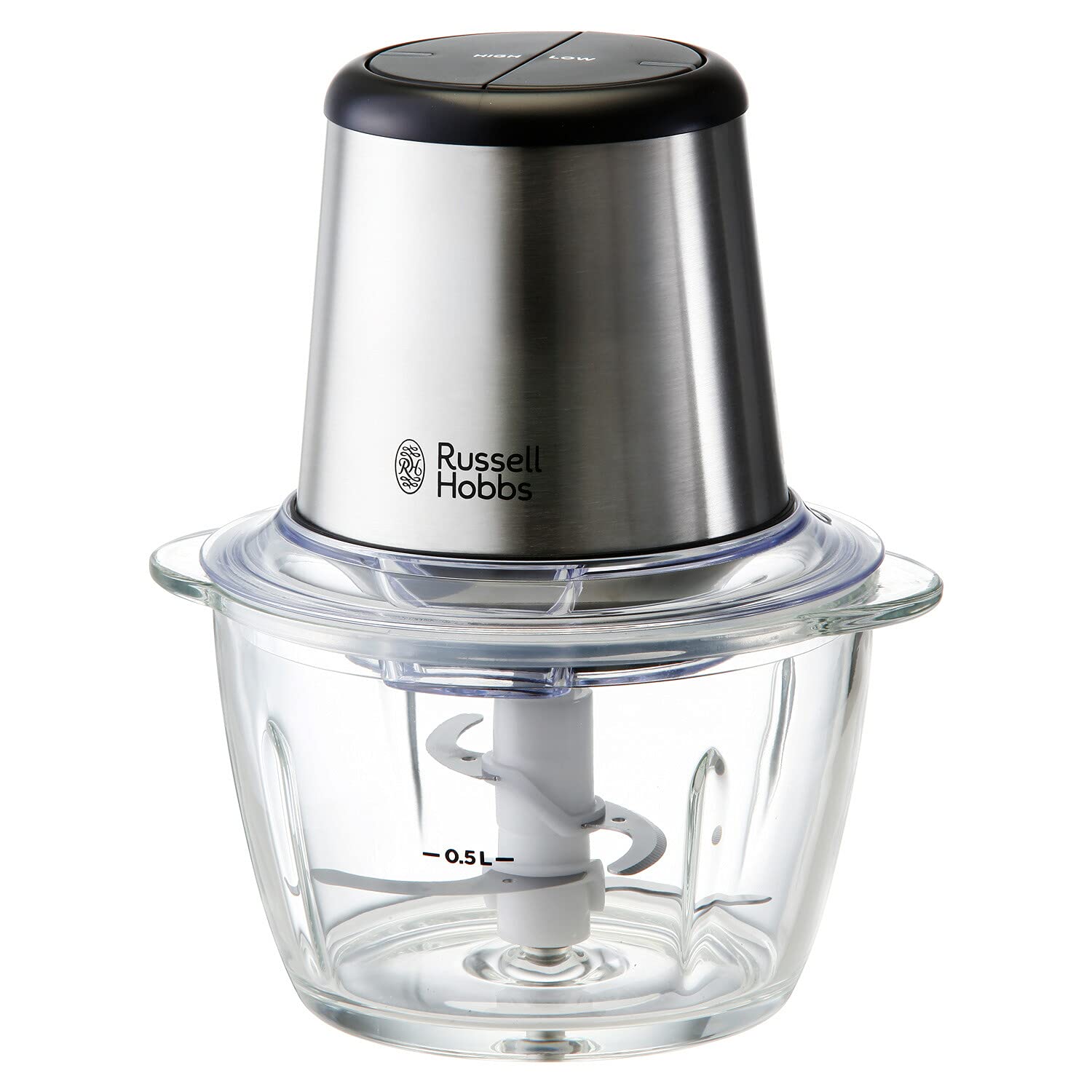 大石アンドアソシエイツ ラッセルホブス フードプロセッサー 電動 フードミキサー 1台4役 0.5L ミニチョッパー シルバー 7820JP