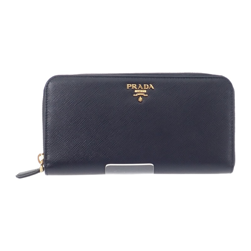 ジップアラウンドウォレット 1ML506_QHH_F0002 長財布 サフィアーノ ブラック ゴールド金具 レディース ギフト プレゼント 誕生日【Aランク】