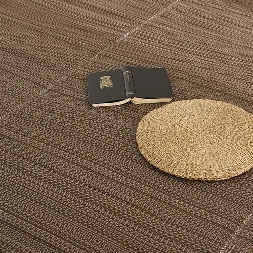 【メーカー直送品】萩原 洗えるい草風カーペット ライアン 江戸間8帖BR ブラウン