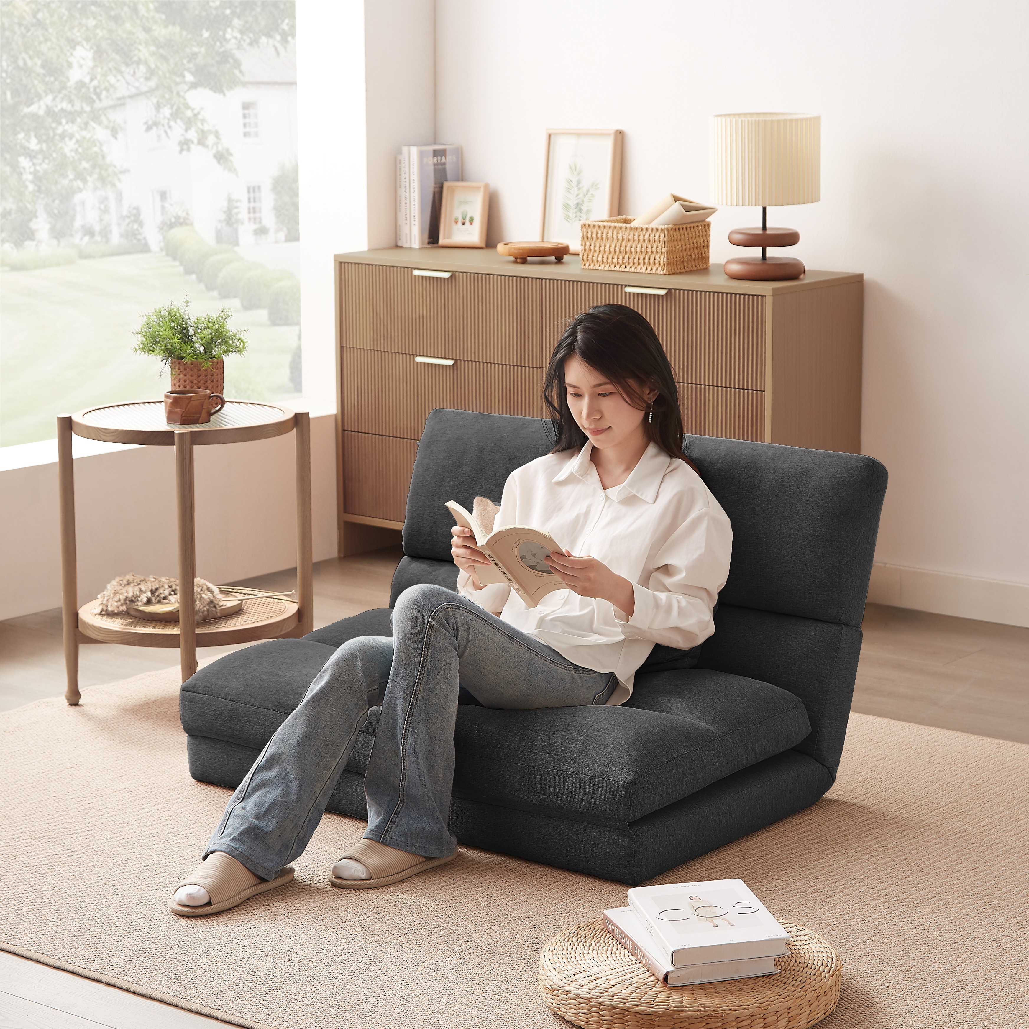 【国内発送,送.料無料】A4折りたたみ ソファベッド 座椅子 幅103cm 2人掛け ソファ リクライニング 5段階 コンパクト P1/P2 おしゃれ