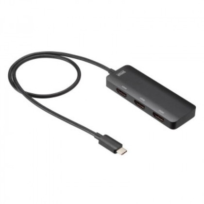 サンワサプライ USB Type C-HDMI変換アダプタ 3ポート/4K対応 AD-ALCMST3HD2