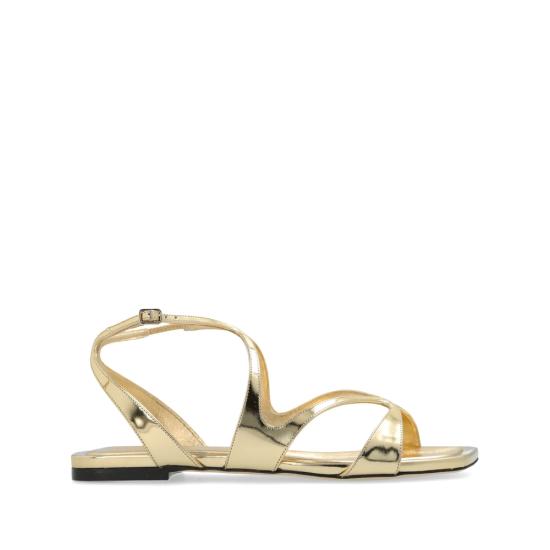 JIMMY CHOO Women Sandals AYLA FLAT QUI GOLD