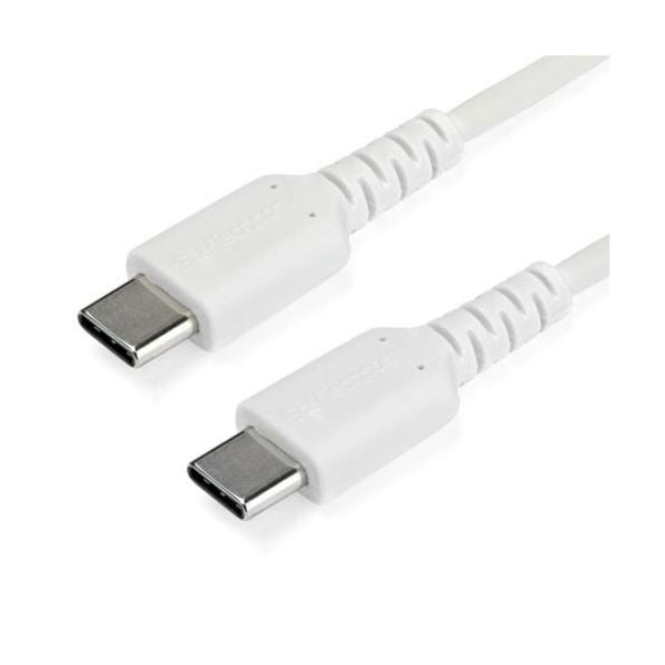 StarTech.com USB-C ケーブル 2m/USB2.0/急速充電/データ転送/60W/アラミド繊維補強/オス/オス/ホワイト RUSB2CC2MW 1本