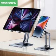 Rocoren-折りたたみ式の金属製携帯電話ホルダーデスクスタンドタブレットホルダーユニバーサルサポートiphone 1413ipad proair