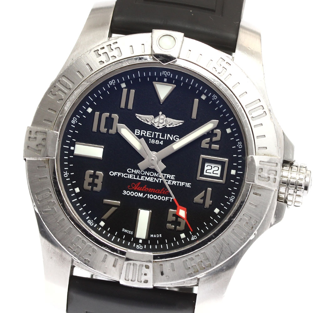 ブライトリング BREITLING A17331 アベンジャーII シーウルフ デイト 自動巻き メンズ 箱・保証書付き_897133【中古】