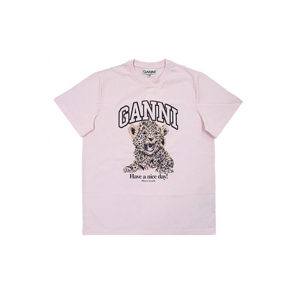 ガニ レオパードプリント Tシャツ ピンク T4161 868