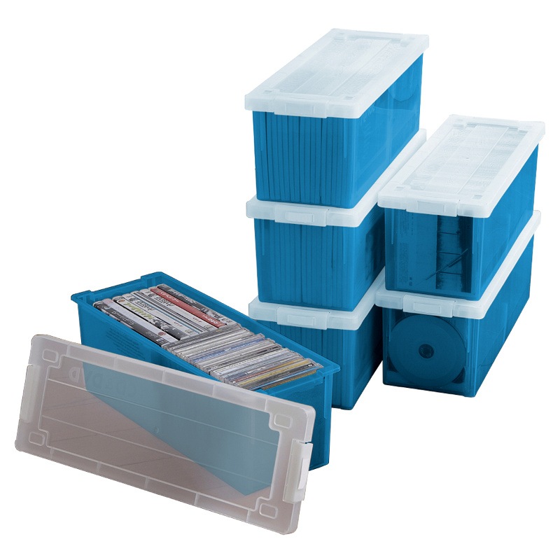 Cdケース 美しい Dvdケース 収納ケース フタ付き 同色 6個組 プラスチック おしゃれクリアブルー