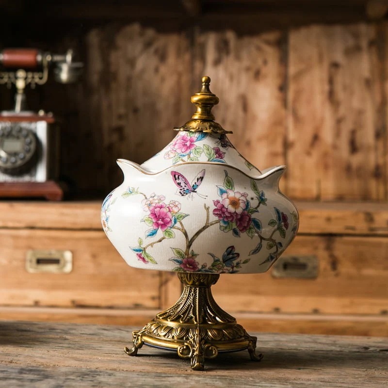 小物入れ エレガント 花柄 アイスクラック デザイン おしゃれ かわいい インテリア 北欧 スパイス ラック キャンディー ジャー プレゼント