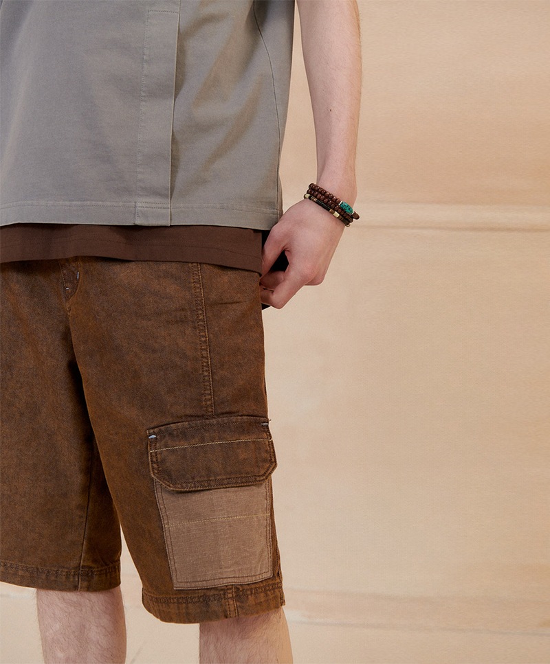 COLOR DYEING WILD SHORTS_MEN [BROWN]